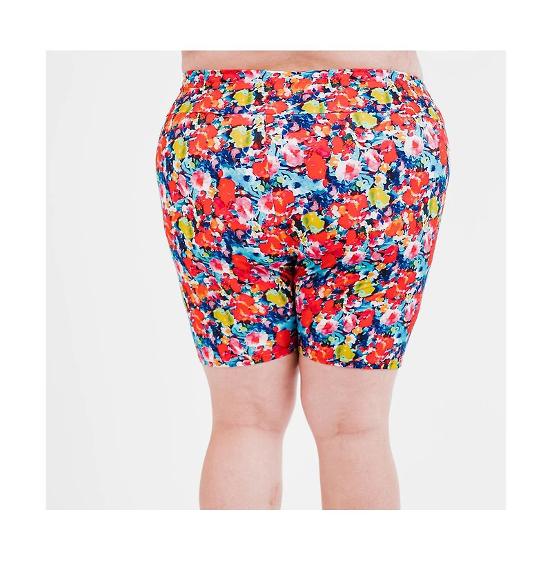 Calypsa Women's Plus Mid-Thigh Swim Shorts