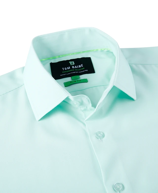 Tom Baine Men's Slim Fit Short Sleeve Performance Button Down