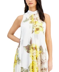 Robbie Bee Women's Mock-Neck Sleeveless A-Line Dress