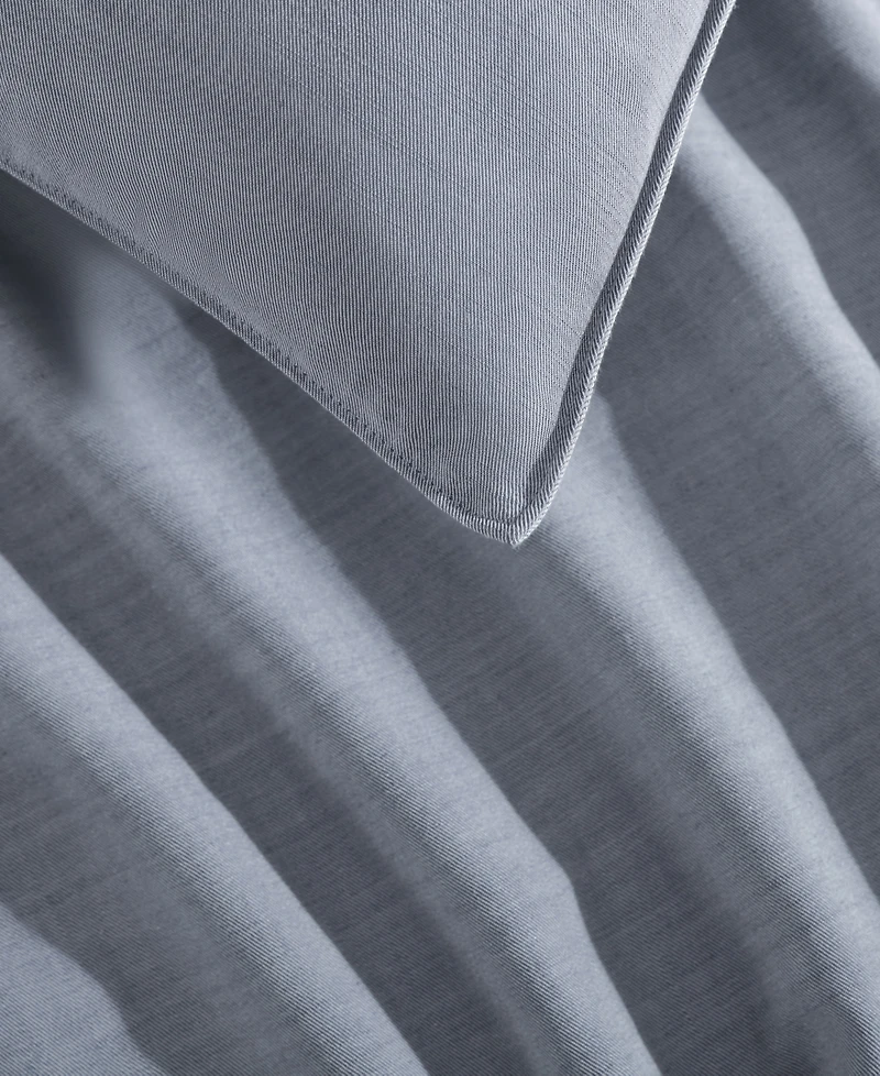 Calvin Klein Tencel Reversible Solid 3 Piece Duvet Cover Set, Queen