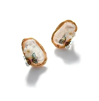 Sohi Women's White Butterfly Stud Earrings