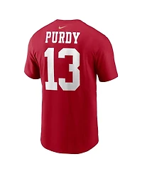 Big Boys Nike Brock Purdy Scarlet San Francisco 49ers Player Name and Number T-shirt