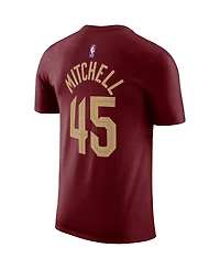 Men's Nike Donovan Mitchell Burgundy Cleveland Cavaliers Icon 2022/23 Name and Number T-shirt