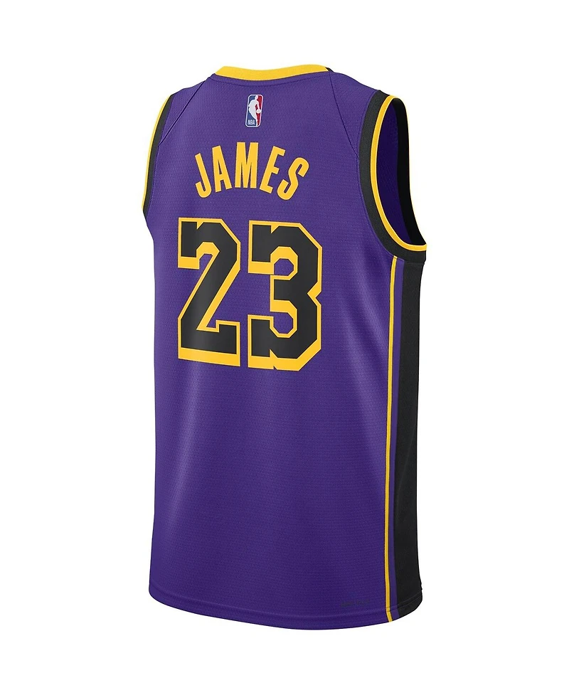 Men's and Women's Jordan LeBron James Purple Los Angeles Lakers Swingman Jersey - Statement Edition