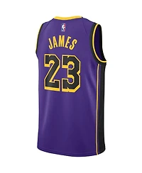 Men's and Women's Jordan LeBron James Purple Los Angeles Lakers Swingman Jersey - Statement Edition