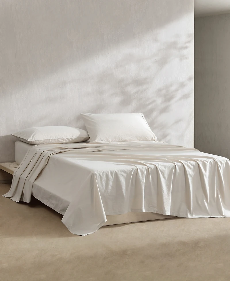 Calvin Klein Washed Cotton Percale 4-Pc. Sheet Set