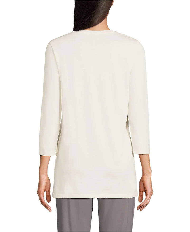 Lands' End Women's 3/4 Sleeve Cotton Supima Tunic