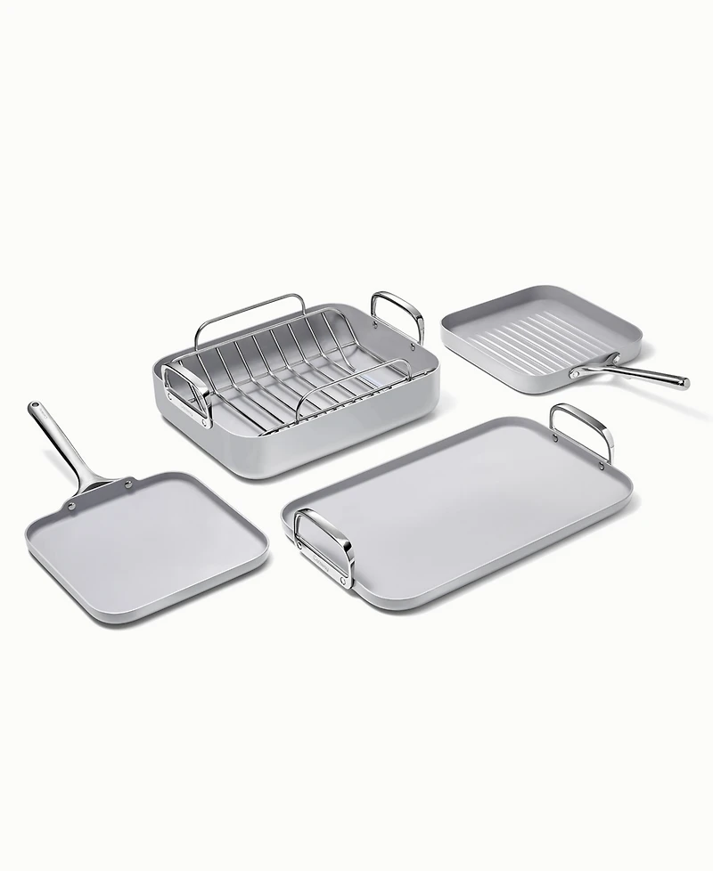 Caraway Non-Stick Ceramic-Coated 7 Piece Square Cookware Set