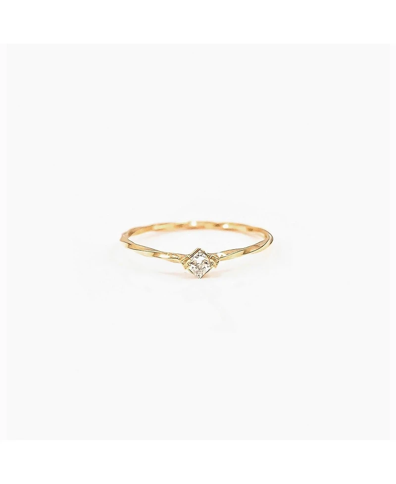 Thin Crystal Solitaire Ring, Lightweight Essential