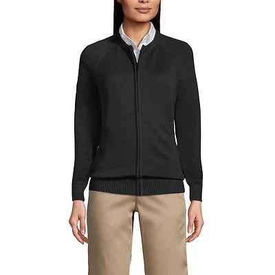 Lands' End Women's Cotton Modal Zip-front Cardigan Sweater