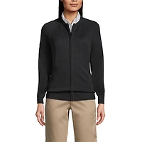 Lands' End Women's Cotton Modal Zip-front Cardigan Sweater