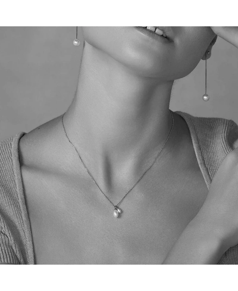 Bearfruit Jewelry Sterling Silver Maisie Duo Cultured Pearl Pendant Necklace