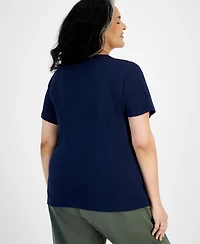 Style & Co Plus Short-Sleeve V-Neck Top, Exclusively at Macy's