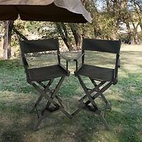 Streamdale Folding Black Director's Chair Set - 2 Pieces