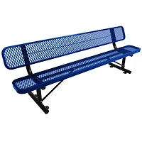 Simplie Fun 8 Ft. Outdoor Steel Bench With Backrest
