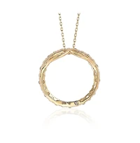 Suzy Levian New York Suzy Levian Sterling Silver Cubic Zirconia Large Open Circle Pendant Necklace