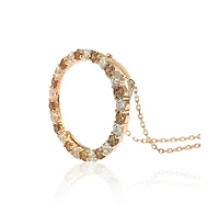 Suzy Levian New York Suzy Levian Sterling Silver Cubic Zirconia Large Open Circle Pendant Necklace