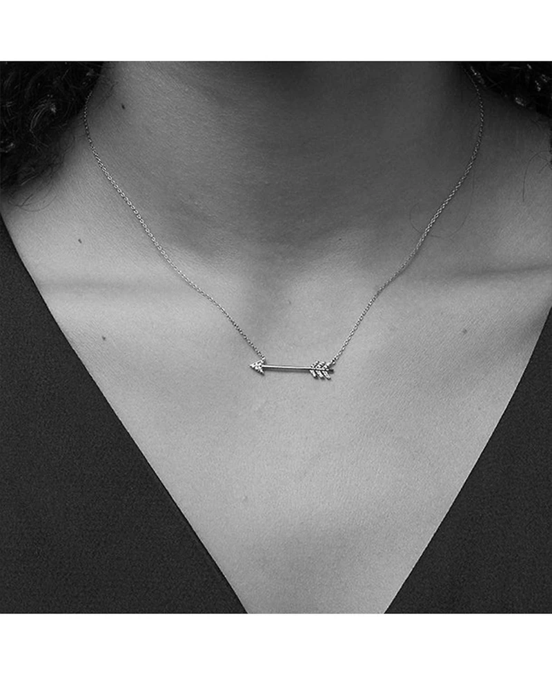 Sterling Silver Chevron Arrow Pendant Necklace
