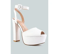 Womens Rager Peep-Toe High Platform Block Sandals