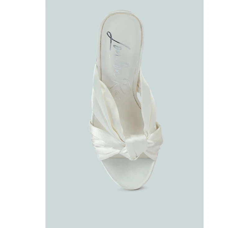 Womens Strobing Knotted Chunky Platform Heels sandals