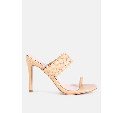 Womens High Perks Woven Strap Heels sandals