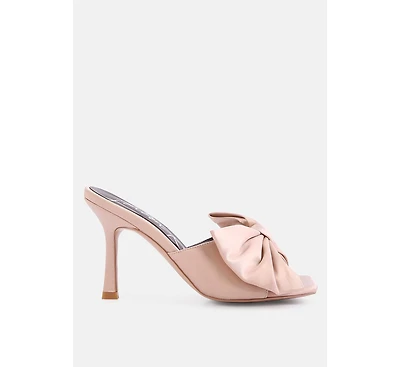 Womens Wonderbuz High Heeled Bow Slider Sandals