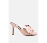 Womens Wonderbuz High Heeled Bow Slider Sandals