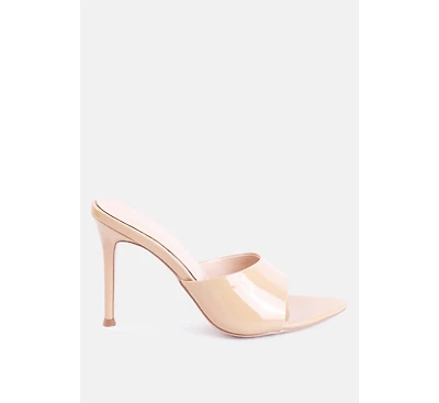 Womens Yule Ball Patent Faux Leather High Heel Sandals