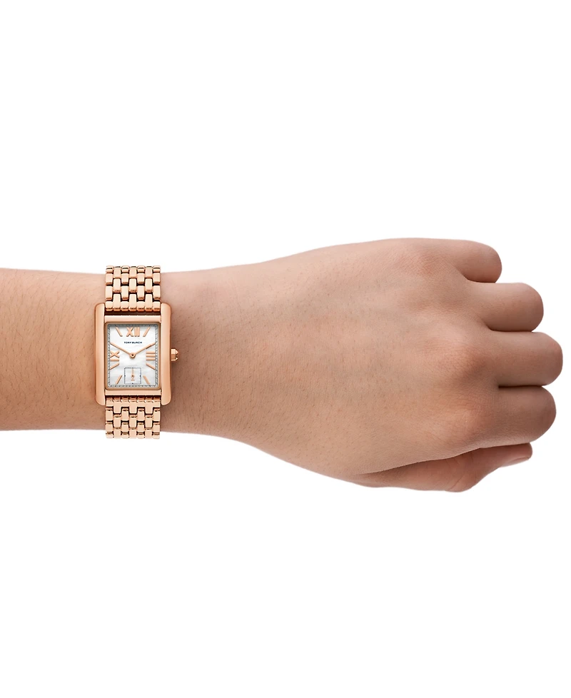 Tory Burch Women's The Eleanor Rose Gold-Tone Stainless Steel Bracelet Watch 25mm