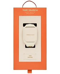 Tory Burch The T Monogram White Silicone Strap For Apple Watch 41mm