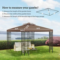Outsunny Gazebo Replacement Canopy for 01 -0153, 10' x 10