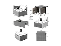 Slickblue 9 Pieces Outdoor Patio Furniture Set with 32-Inch Propane Fire Pit Table