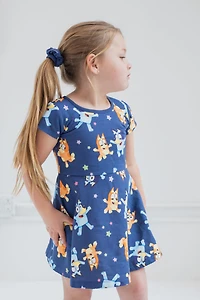 Bluey Little Girls Bingo Skater Dress and Scrunchie