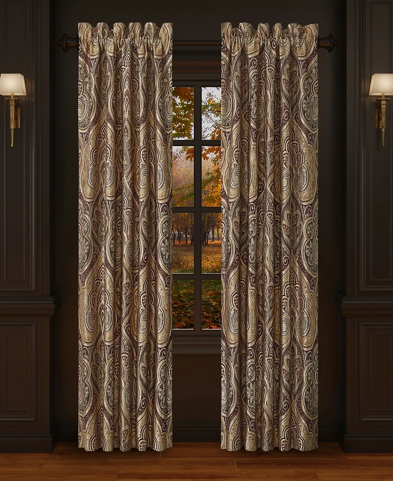 Five Queens Court Bordeaux Window Panel Pair