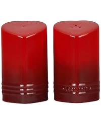 Le Creuset Stoneware Figural Heart Salt and Pepper Shakers, Set of 2