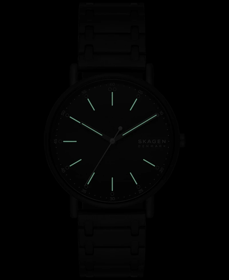 Skagen Men's Signatur Three Hand Black Stainless Steel Watch 40mm