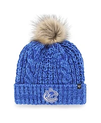 Women's '47 Brand Blue Vancouver Canucks Logo Meeko Cuffed Knit Hat with Pom