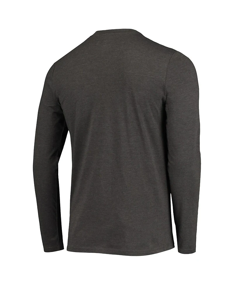 Men's Concepts Sport Crimson, Heathered Charcoal Distressed Washington State Cougars Meter Long Sleeve T-shirt and Pants Sleep Set