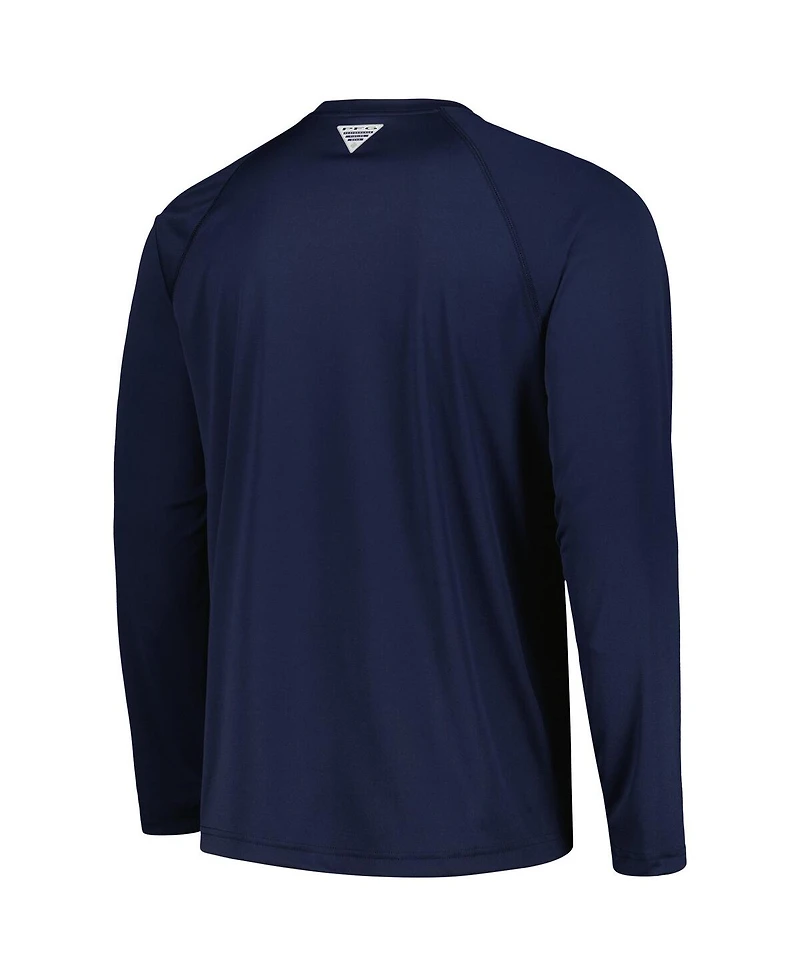 Men's Columbia Blue North Carolina Tar Heels Terminal Tackle Omni-Shade Raglan Long Sleeve T-shirt