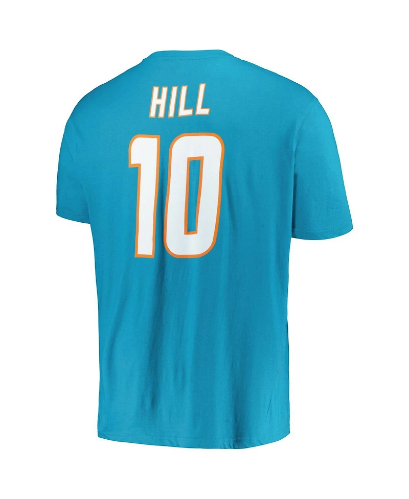 Men's Fanatics Tyreek Hill Aqua Miami Dolphins Big and Tall Player Name Number T-shirt