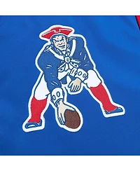 Men's Mitchell & Ness Royal Distressed New England Patriots Big and Tall Satin Full-Snap Jacket