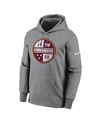 Men's Nike Heathered Gray Washington Commanders Performance Pullover Hoodie