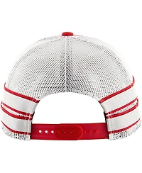 Men's '47 Brand Scarlet Distressed Ohio State Buckeyes Straight Eight Adjustable Trucker Hat