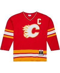 Men's Mitchell & Ness Lanny McDonald Red Calgary Flames Captain Patch 1988/89 Blue Line Player Jersey