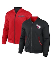 Men's Darius Rucker Collection by Fanatics Black, Red Cleveland Guardians Reversible Full-Zip Bomber Jacket