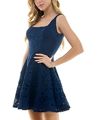 City Studios Juniors' Square-Neck Fit & Flare Skater Dress