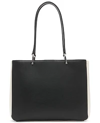 Calvin Klein Clove Mixed Material Push-Lock Triple Compartment Tote Bag
