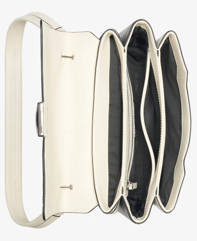 Calvin Klein Clove Mixed Material Push-Lock Shoulder Bag