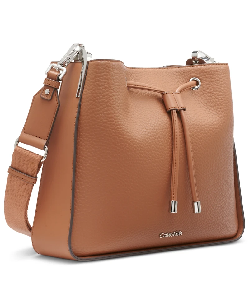 Calvin Klein Fay Drawstring Hobo with Adjustable Web Strap