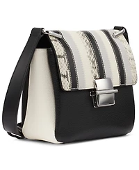 Calvin Klein Clove Mixed Material Push-Lock Crossbody with Adjustable Strap